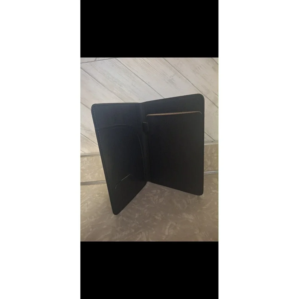 Supreme Court Black Leather Business Portfolio with Zipper–Padfolio